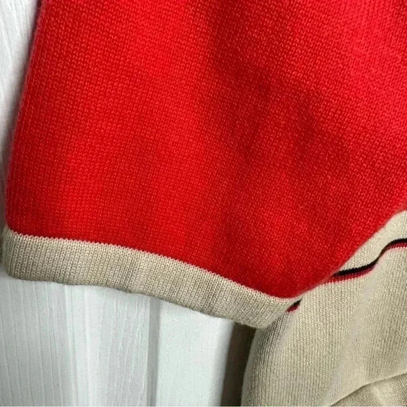 Tanjay Pullover Sweater Stripes Orange / Cream / Black Size  Large - Picture 7 of 16